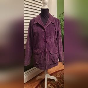 LL Bean insulated corduroy jacket, dark purple, Women's small